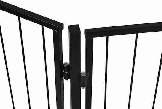 Kaminer 00002961 Metallic Fireplace Screen with 5 Panels 160x60x74.5cm Black