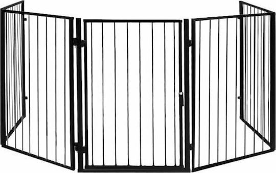 Kaminer 00002961 Metallic Fireplace Screen with 5 Panels 160x60x74.5cm Black