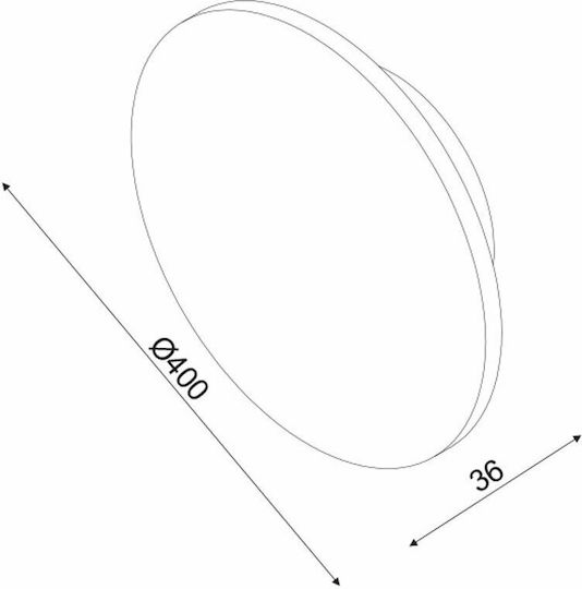 Aca Eclipse Modern Lumină de Perete cu LED Integrat și Lumină Alb Cald Maro 40cm
