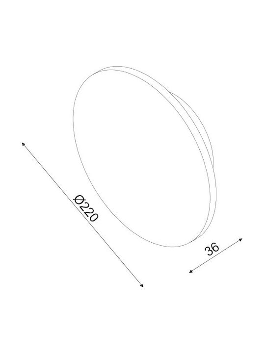 Aca Eclipse Modern Lamp Wall with Integrated LED and Warm White Light Gray 22cm