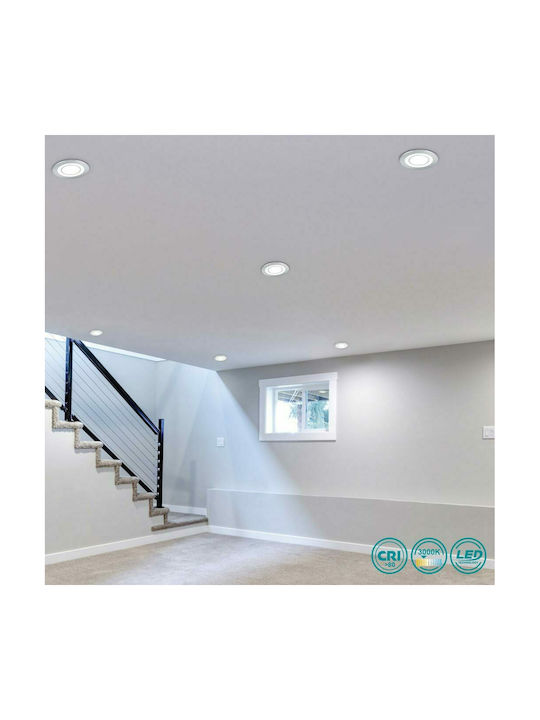 Trio Lighting Core Round Plastic Recessed Spot with Integrated LED and Warm White Light Black 14.8x14.8cm. 1pcs