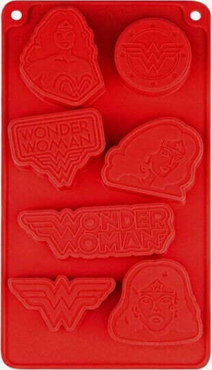 Cinereplicas DC Wonder Woman Tavă pentru cuburi de gheață din plastic 7 compartimente Roșu RS493305 Cinereplicas DC Wonder Woman Tavă pentru cuburi de gheață din plastic 7 compartimente Roșu RS493305