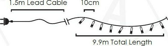 100 Λαμπάκια LED 10μ. Κόκκινα σε Σειρά