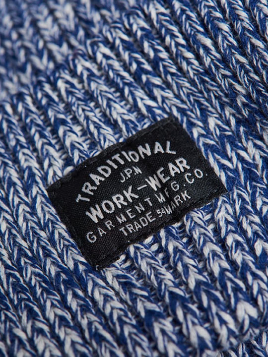 Superdry Twist Worker Beanie Unisex Beanie Gestrickt Marine Blue Twist