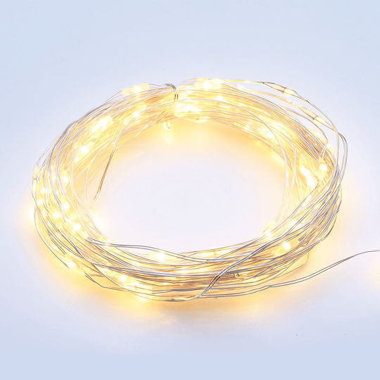 20 Светлини LED 2m. Топъл бял На батерия тип Лента 1бр