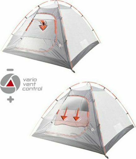 High Peak Winter Camping Tunnel Mountaineering Grey with Double Cloth for 3 People Waterproof 4000mm 380x180x120cm