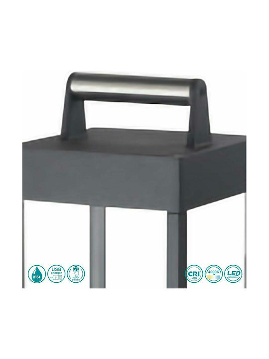Gea Luce Queen Outdoor Floor Lamp Lantern LED Outdoor Space IP54 Black