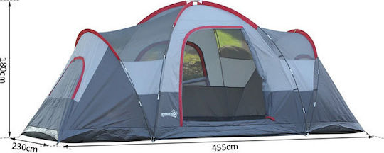 Outsunny Σκηνή Camping Τούνελ Γκρι 4 Εποχών για 6 Άτομα 455x230x180εκ.