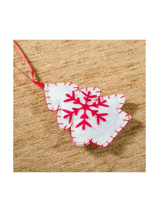 Hanging Heart Ornament Wooden Red Set 3pcs