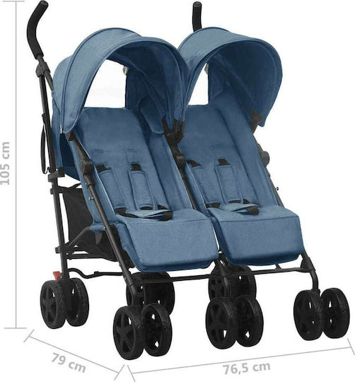 vidaXL Umbrella Stroller Suitable from 6+ Months Navy Blue 14.4kg