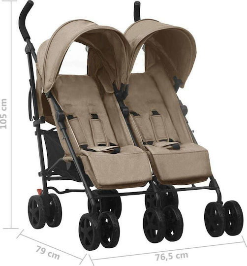 vidaXL Umbrella Stroller Suitable for Newborn Taupe 14.4kg