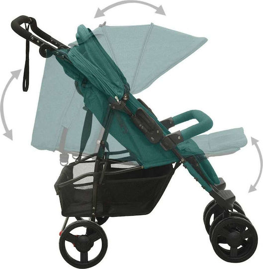 vidaXL Double Stroller Suitable for Newborn Green