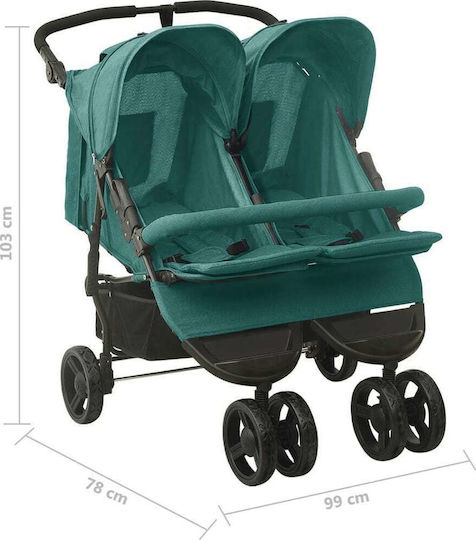 vidaXL Double Stroller Suitable for Newborn Green