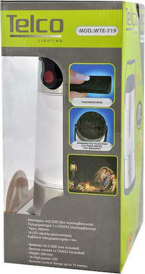 Telco WTE-719 Led Battery Lantern for Camping Stainless Steel with Remote Control 50lm