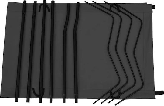 Foldable Campaign Bed Single Black 180x60x19cm