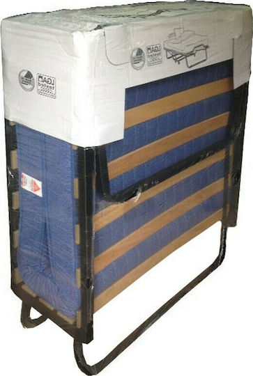 Folding Guest Bed with 11cm Mattress Single Blue 200x90x33cm