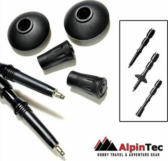 AlpinPro Eagle A-shock Телескопични Трекинг бастуни Алуминиеви 2 броя Червени