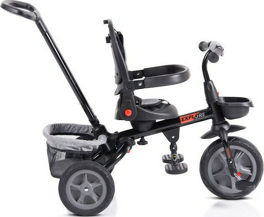 Byox Kids Tricycle Bicycle Explore Convertible with Storage Space, Tent & Parental Handle for 12+ Months Gray