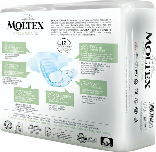 Moltex Scutece cu bandă adezivă Pure & Nature Nr. 3 pentru 4-9kg 33buc