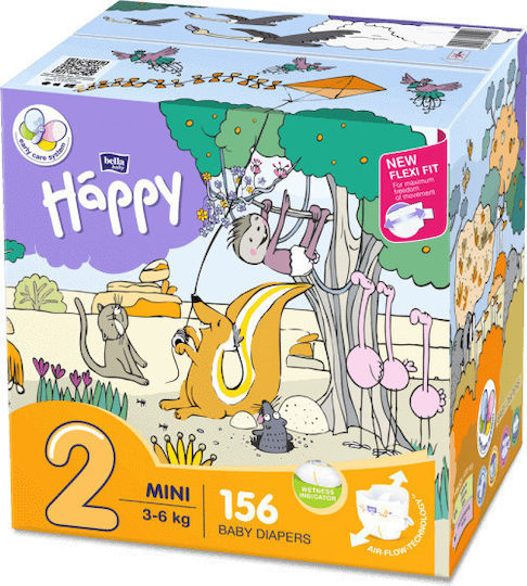 Happy Art+dry Памперси с лента No. 2 за 3-6 kg 156pcs