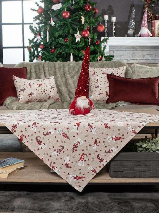 Teoran Weihnachtsdekoratives Kissen Zermatt Platz Beige 45x45cm