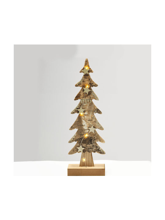 Aca Christmas Decorative Illuminated Wood Tree 40cm IP20 Battery Beige