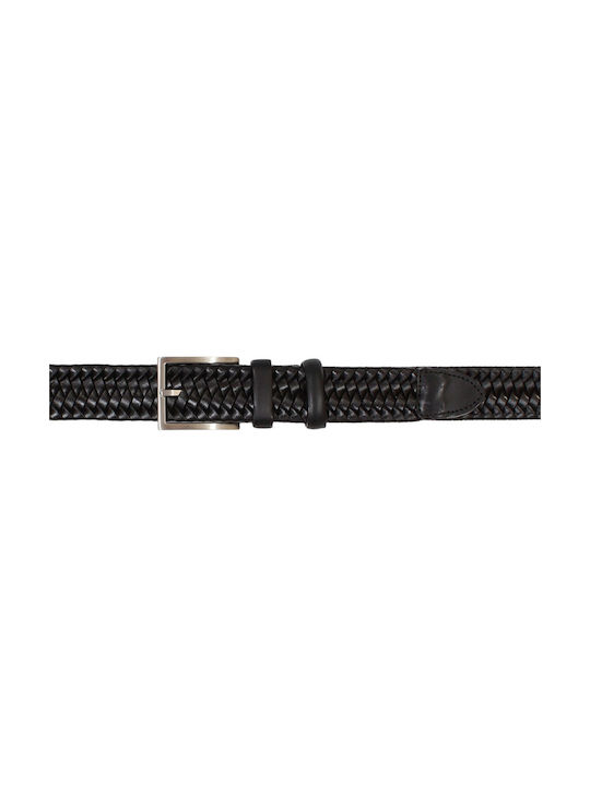 BASHAIKOV BRAIDED HANDMADE LEATHER BELT BB-3701 VVO 01-BLACK