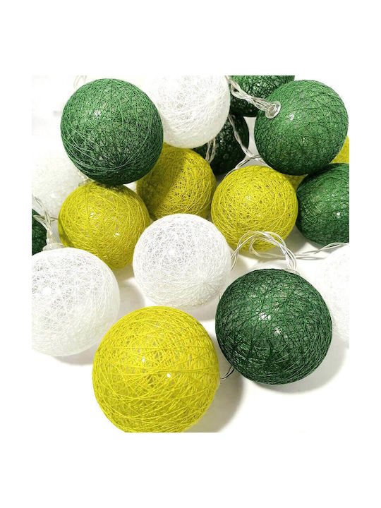 20 Lights LED 2.85m. Warm White Battery in String 1pcs