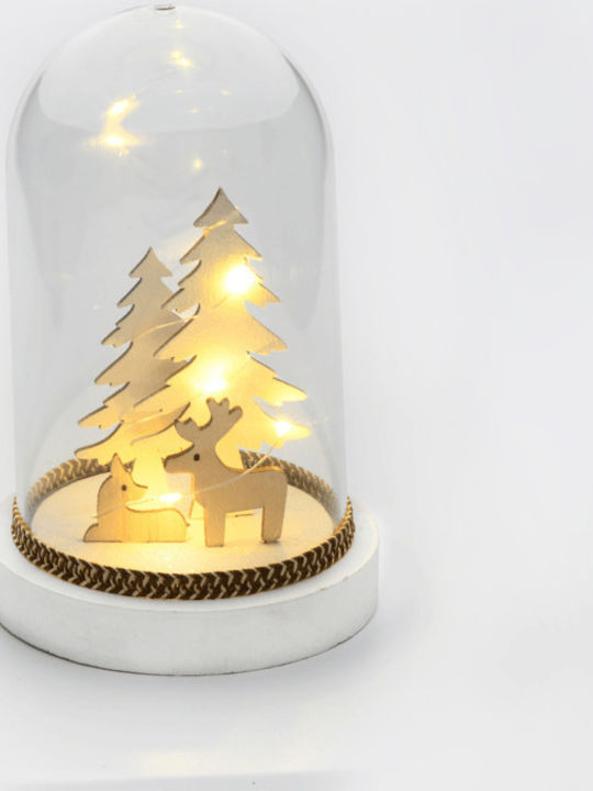 Aca Christmas Illuminated Decorative Jar with Reindeer 12x12x18cm Πλαστική 12x18cm