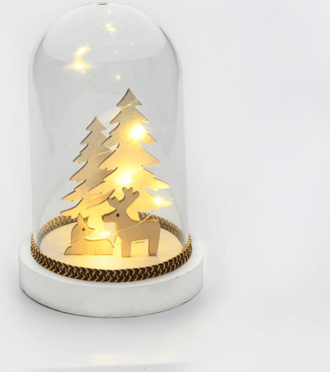 Christmas Illuminated Decorative Jar with Reindeer 12x12x18cm Plastic 12x18cm