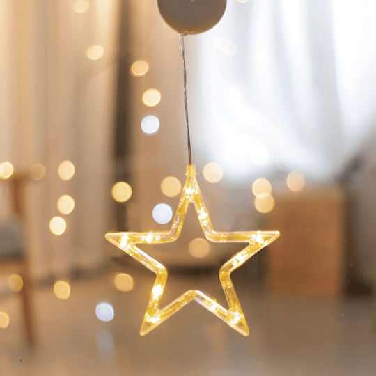Aca Plastic Illuminated Christmas Decorative Pendant Star 18x18x18cm White