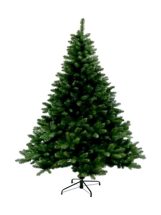 Alpine Christmas Green Tree with Metallic Base and Built in Branches H180pcs