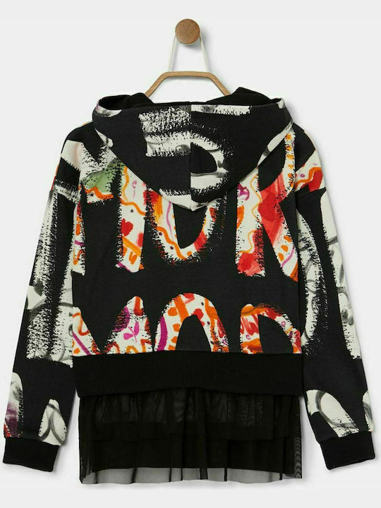 Desigual Kinder Sweatshirt mit Kapuze Schwarz