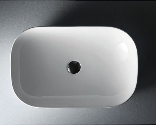 Karag Επικαθήμενος Νιπτήρας Πορσελάνης 60x39x14.5cm Λευκός