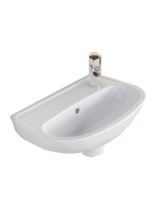 Serel 1301 Montat pe perete Suspendat Chiuvetă Porțelan 40x25x14.5cm Alb