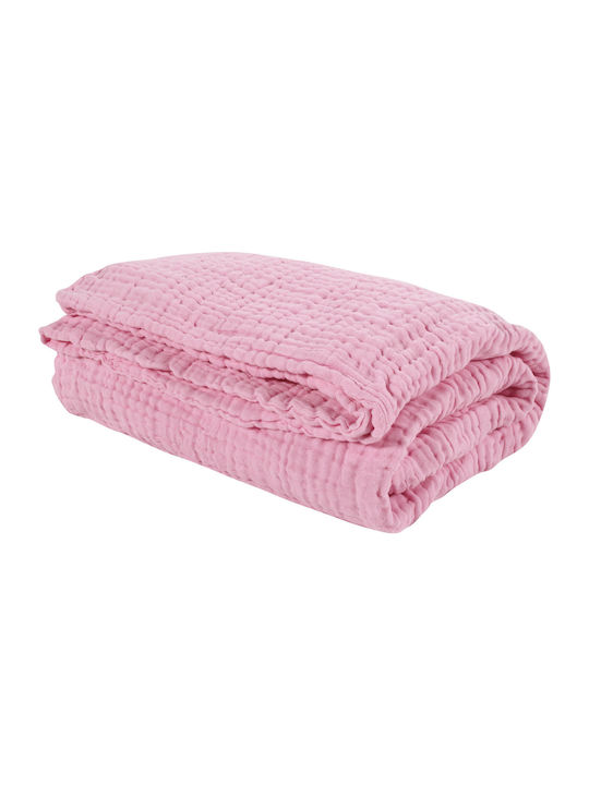 Das Home Blanket Cot Cotton Pink 110x150cm