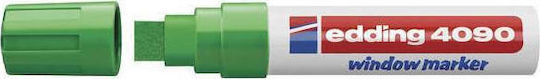 Edding Chalk Marker 4090 Μαρκαδόρος Πράσινος Μαυροπίνακα Υγρής Κιμωλίας για Γυαλί Τετράγωνη Μύτη