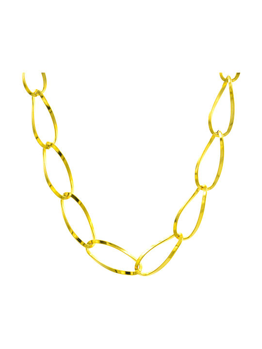 Visetti Chain Neck made of Steel Gold-plated Length 50cm