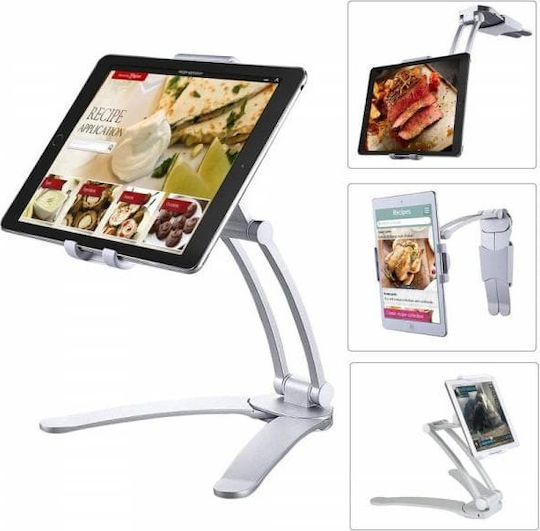 2-in-1 Universal Desktop Stand Tabletständer Schreibtisch bis 10.5" in Silber Farbe