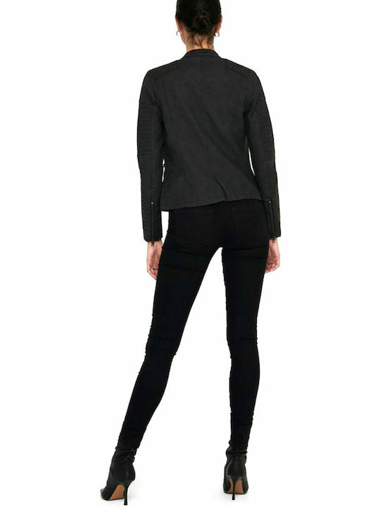 Ava Γυναικείο Biker Jacket Μαύρο