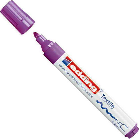 Edding Textile Marker 4500 Marker Wash-resistant Purple for Fabric Στρογγυλή Μύτη Βιολέ Φωσφοριζέ