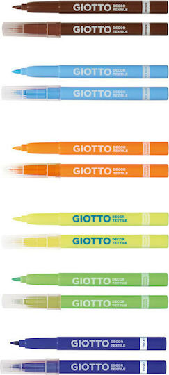 Giotto Decor Textile Σετ Μαρκαδόροι για Ύφασμα 12τμχ