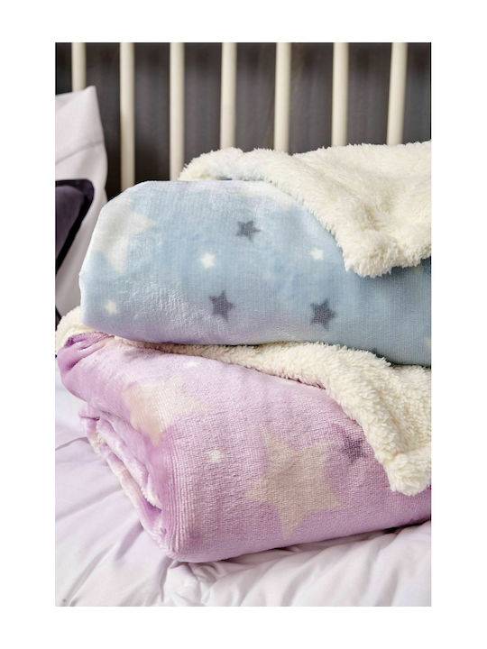 Palamaiki Blanket Nursery Swaddling Blankets Sky Girl Fleece Purple 80x90cm