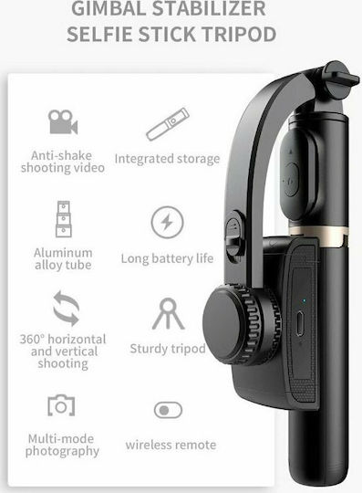Q08 Selfie Stick Mobile Phone Tripod Bluetooth Black