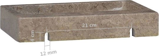 vidaXL Надеждна мивка Камък 38x24x6.5см Сив