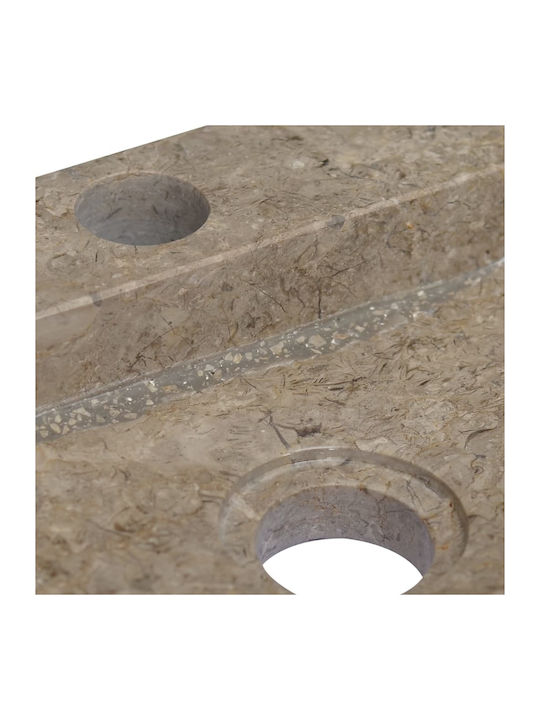 vidaXL Επικαθήμενος Νιπτήρας Πέτρινος 38x24x6.5cm Γκρι