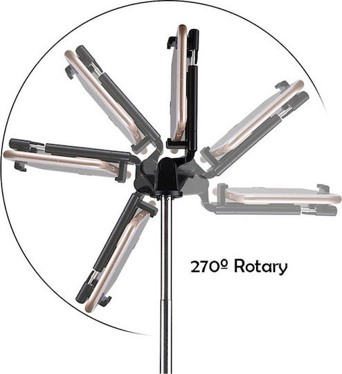 Suoer K07 Selfie Stick Cell Phone Tripod Bluetooth Black