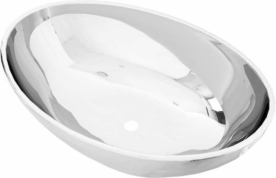 vidaXL Επικαθήμενος Νιπτήρας Κεραμικός 40x33x13.5cm Ασημί
