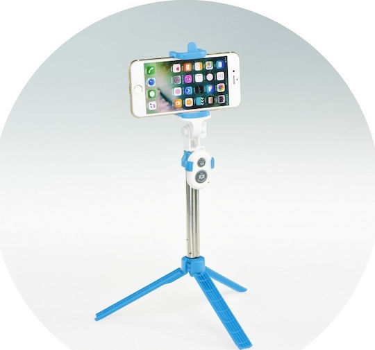 Blun Tripod Baston pentru selfie cu Bluetooth Albastru