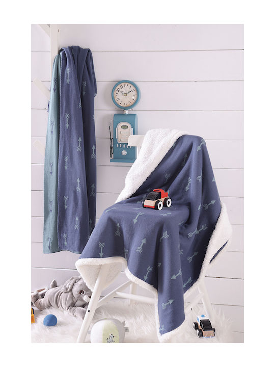 Rythmos Blanket Nursery Swaddling Blankets Tipi Cotton Navy Blue 80x100cm